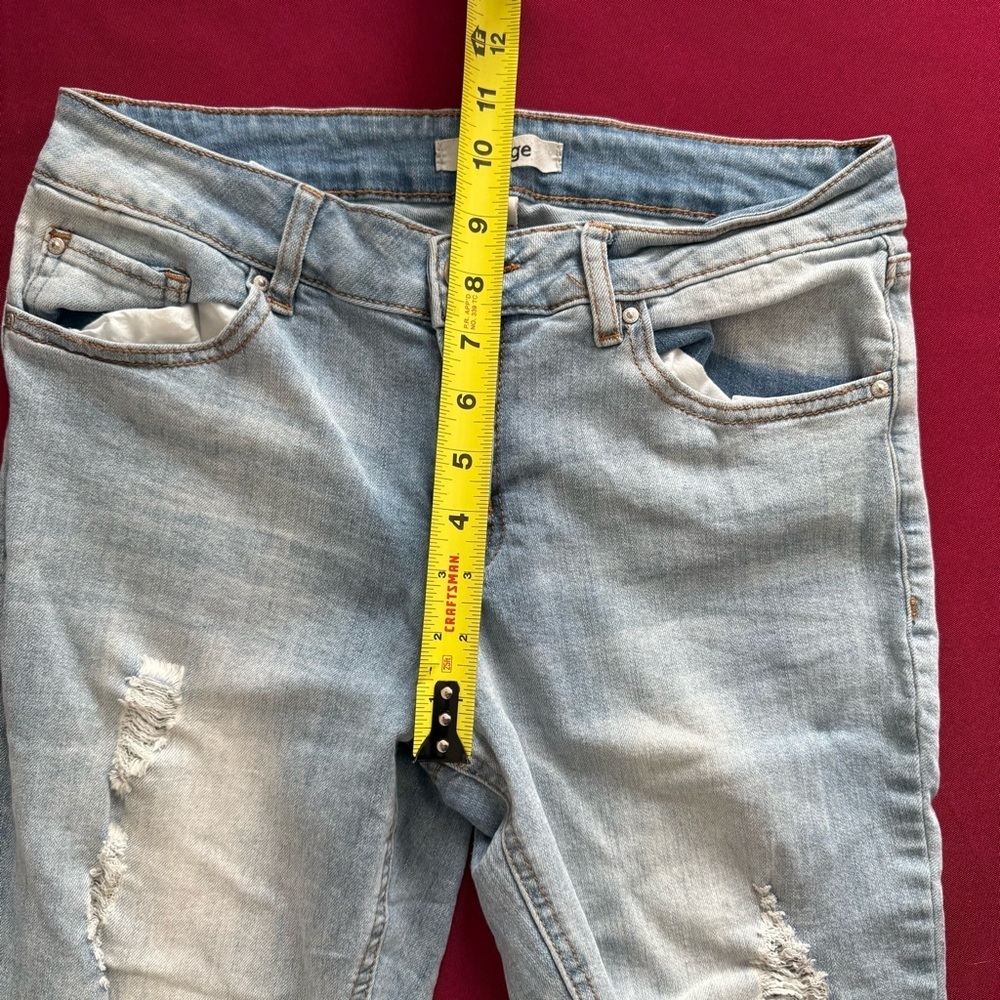 Refuge Women's Distressed Skinny Light Wash Denim High-rise Stretch Jeans 8 EUC - Picture 8 of 10